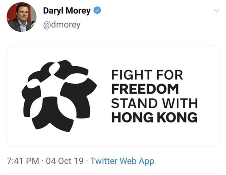 Morey Tweet China