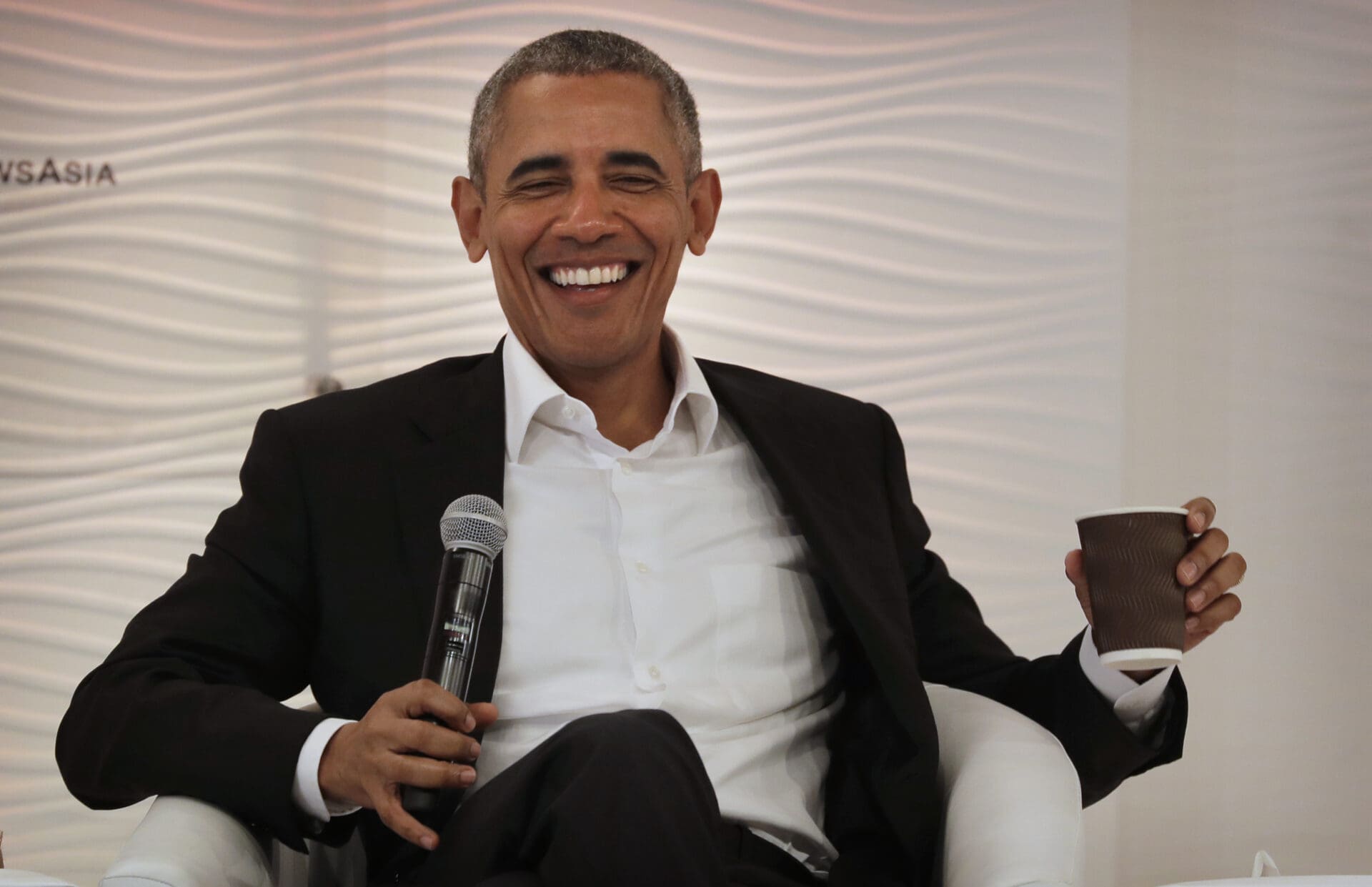 Barack Obama laughing
