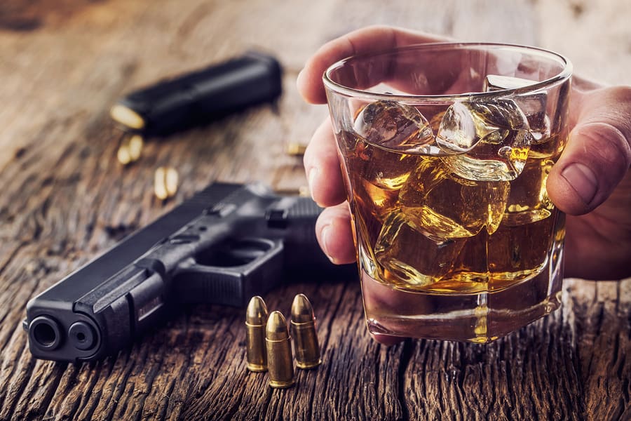 guns alcohol booze
