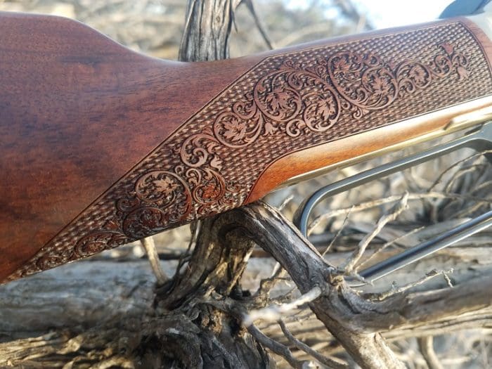 Henry Side Gate Loading Rifle grip engraving (image courtesy JWT for thetruthaboutguns.com)