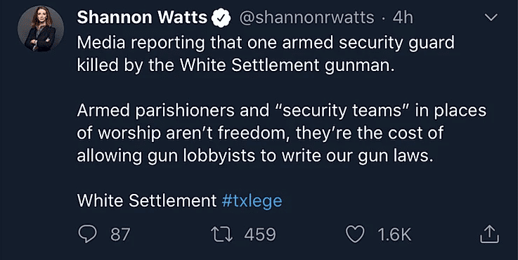 Shannon Watts tweet guns church