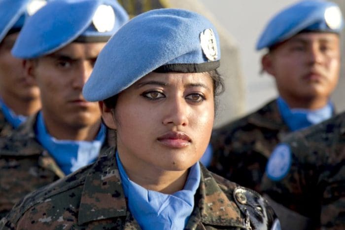 UN forces troops blue helmet