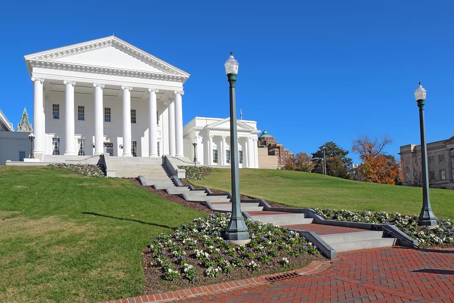 Front Facade And Walkway To The Neoclassical Style Virginia Stat