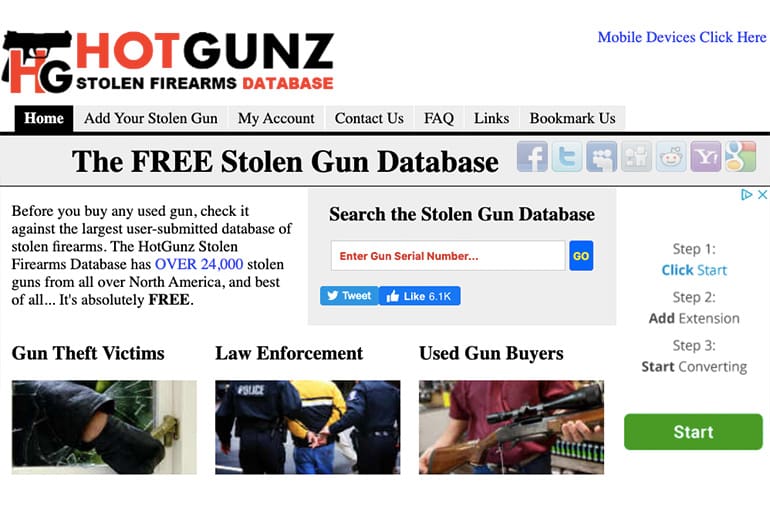 Hotgunz stolen firearm database