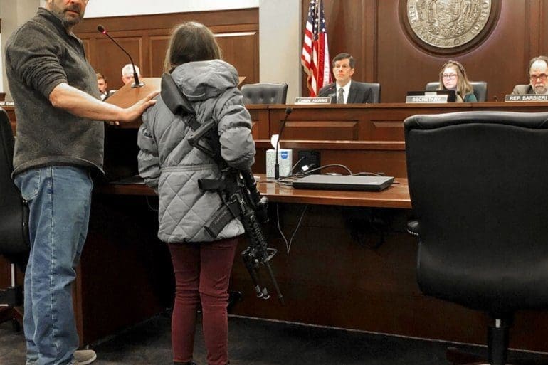 LOL: 11-Year-Old Girl Brings Her AR-15 to Idaho Statehouse for a Hearing, Internet Melts Down Bailey-Nielsen-AR-15-Idaho-770x513