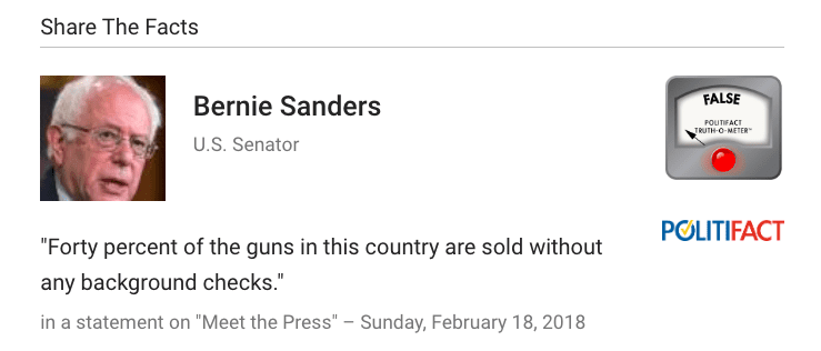 Bernie Sanders False Gun Show Loophole