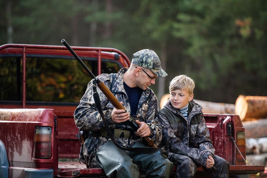father son hunting hunters