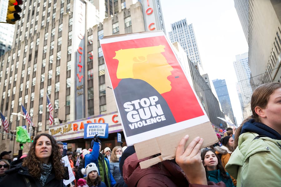 stop gun violence protest march trump