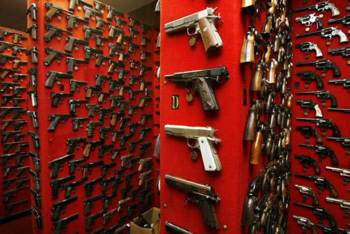 DC police Guns gun wall red