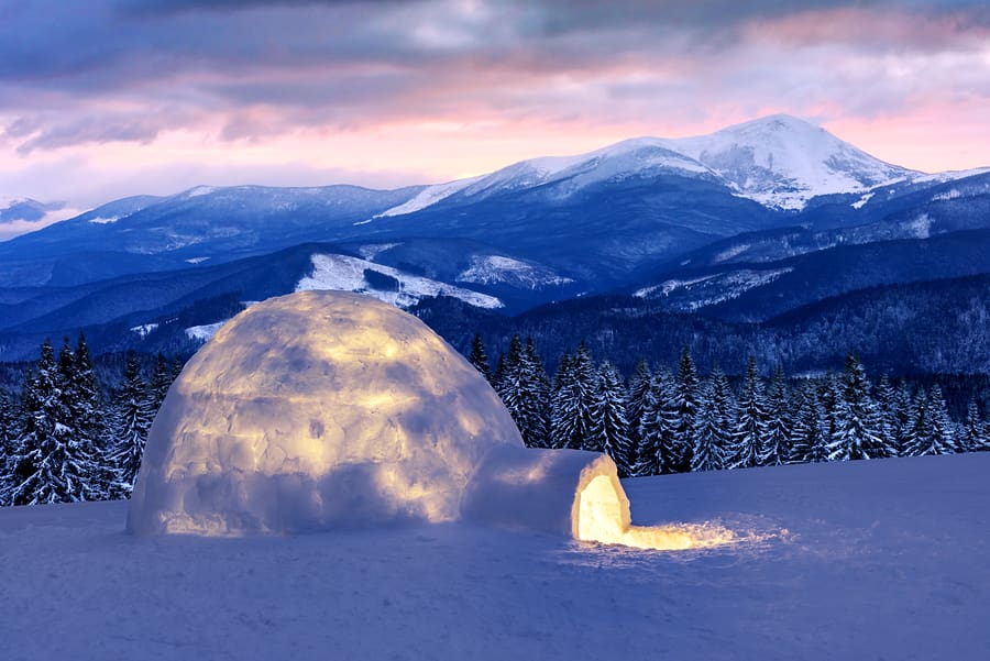 Real snow igloo