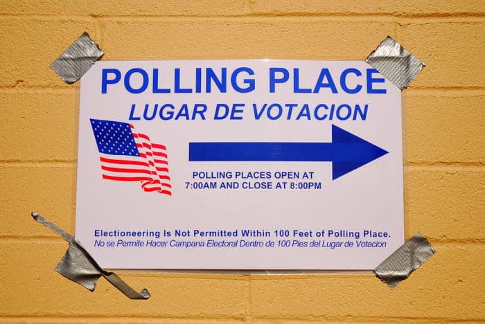 Polling Place vote voting sign