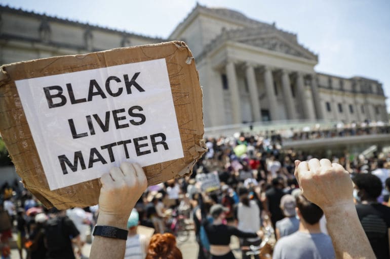 Black lives matter protest sign