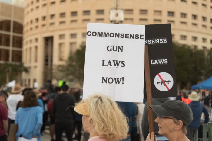 common sense gun control protest sign