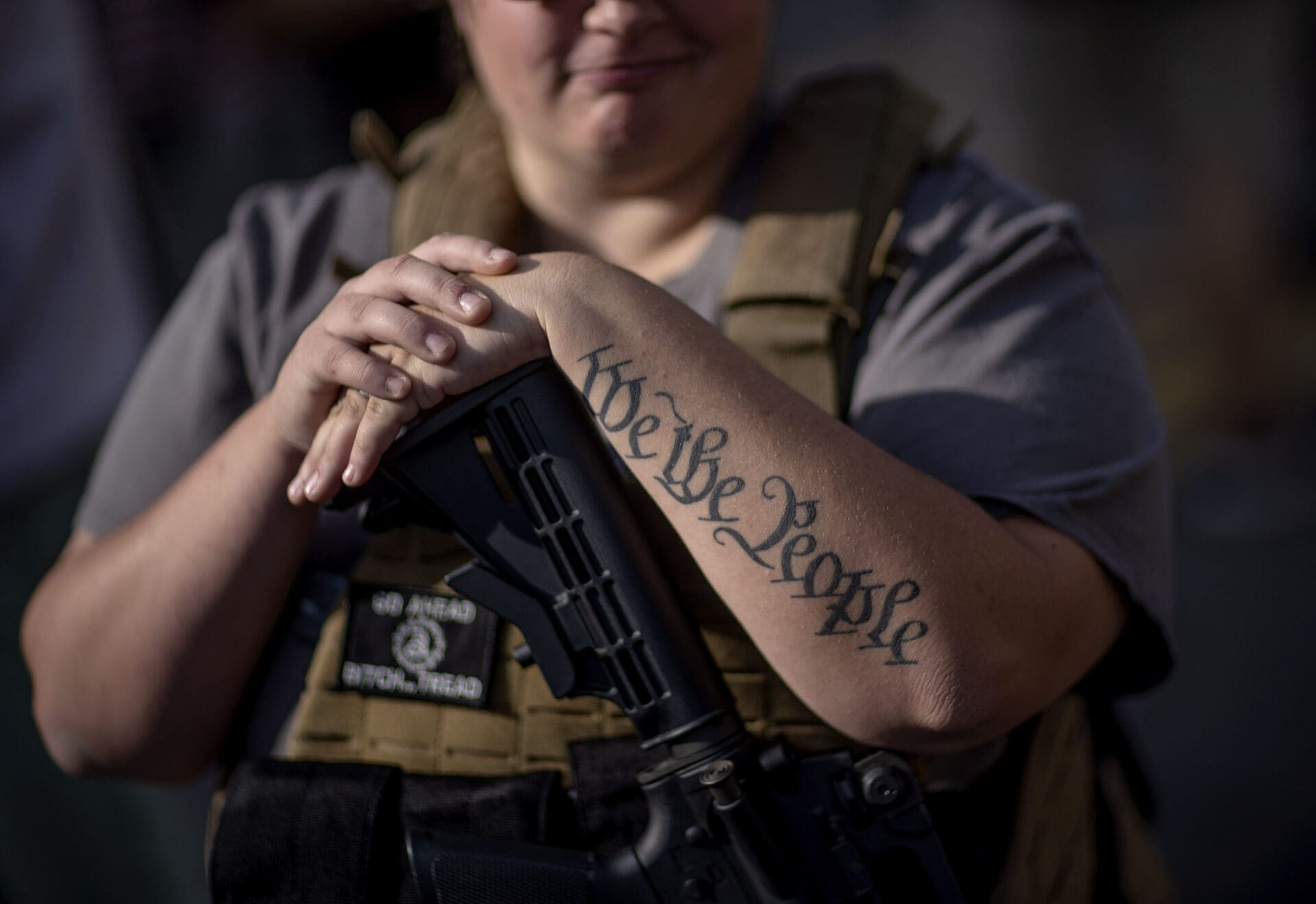 We the people tattoo ar-15 protest