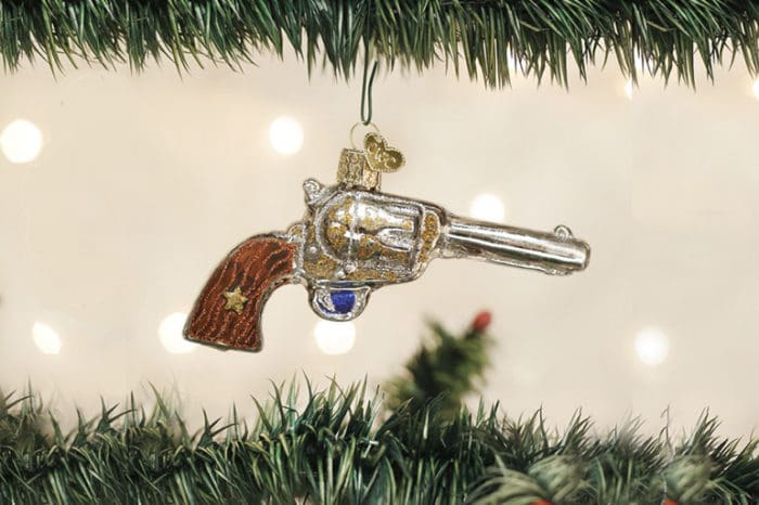 revolver gun pistol Christmas tree ornament