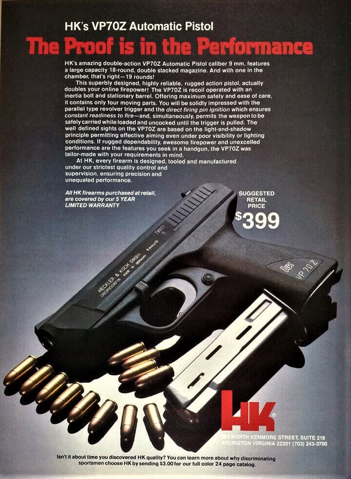 HK VP70Z 9mm pistol