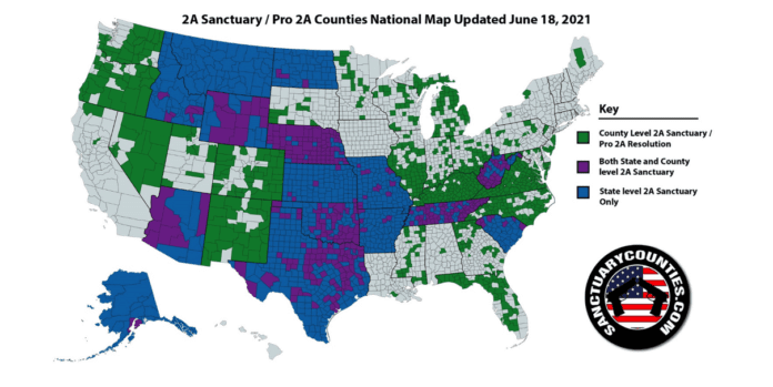 US sanctuary counties map