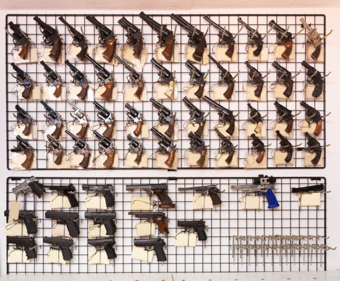 gun store handgun display