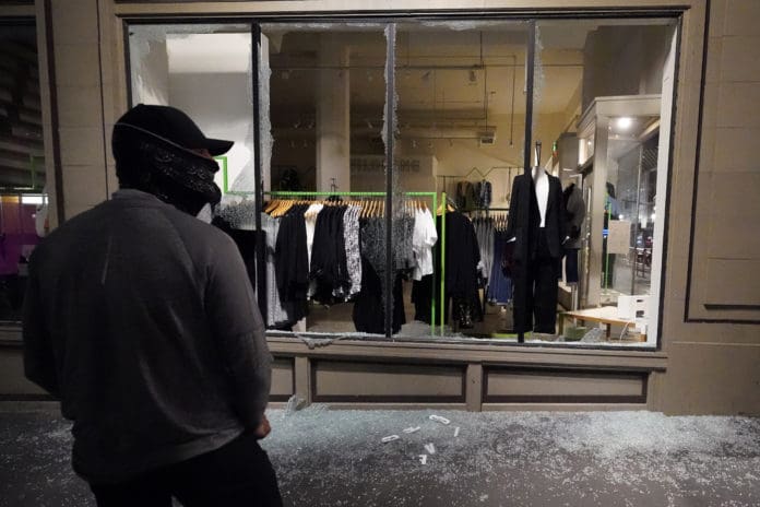 Portland store window riot protest