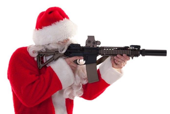Santa Claus gun rifle Christmas