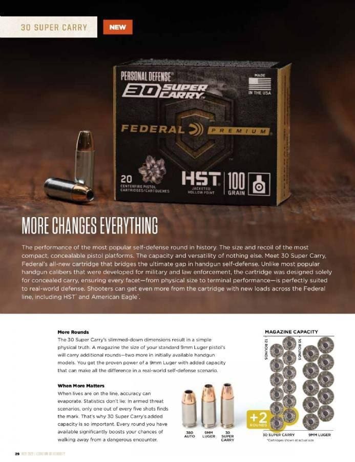 Federal 30 super carry ammunition