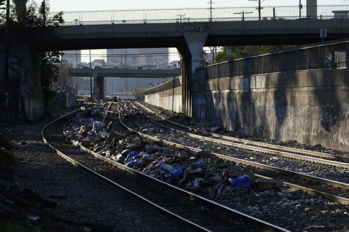 Los Angeles train rail yard thefts robberies guns