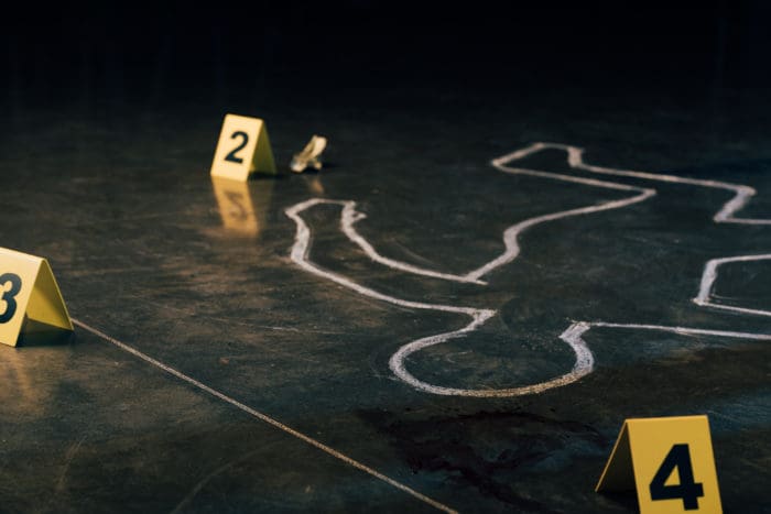 chalk outline body crime scene