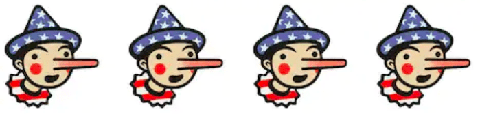 Four Pinocchios lies false fake news