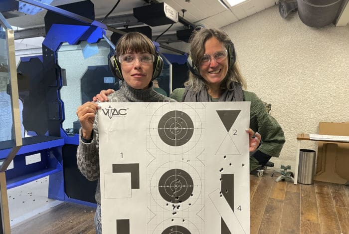 women gun range first time new shooter 