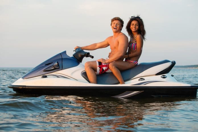couple jet ski personal watercraft