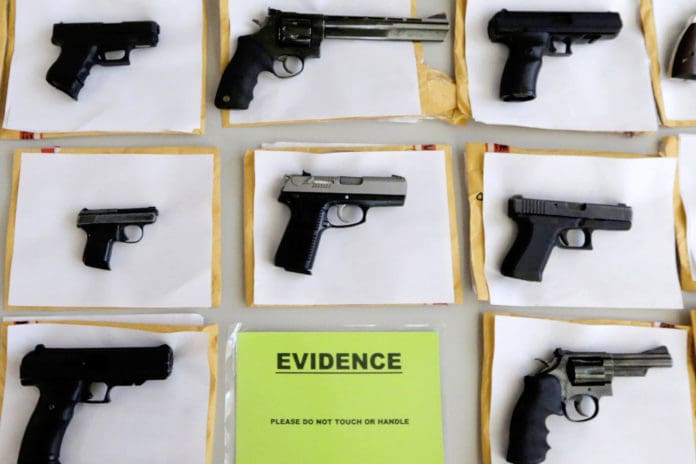 confiscated crime guns handguns evidence