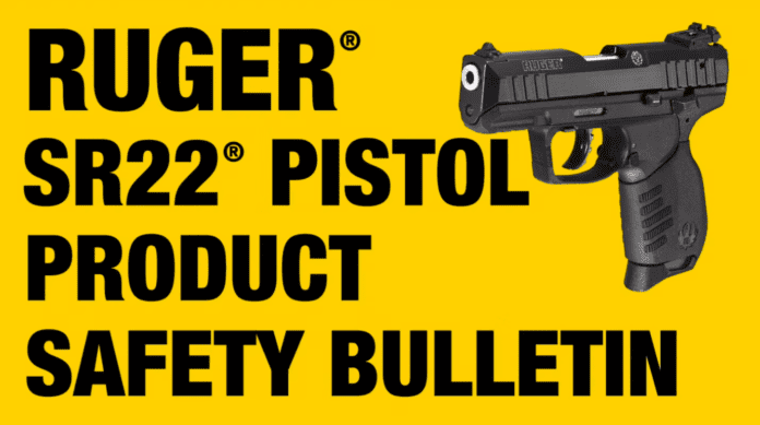 Ruger SR22 Product Safety Bulletin
