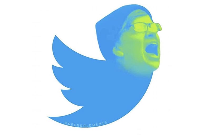 Twitter logo scream