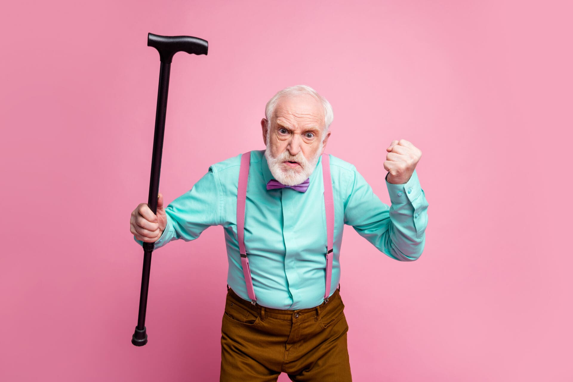 old man cane angry