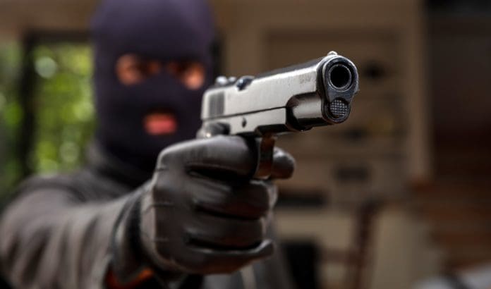 Burglar gun robbery mask
