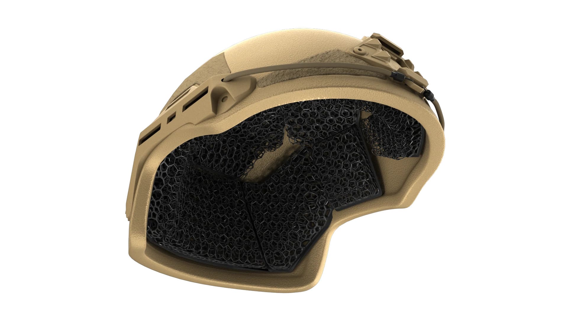 Micro Lattice Pads inside of helmet