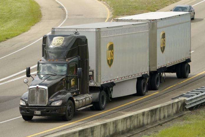 UPS truck semi trailer