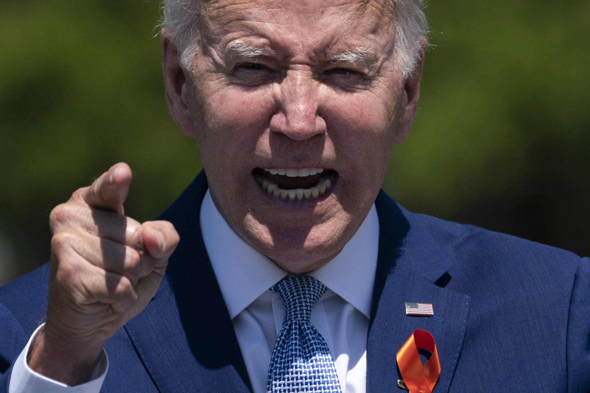 Joe Biden angry point gesture