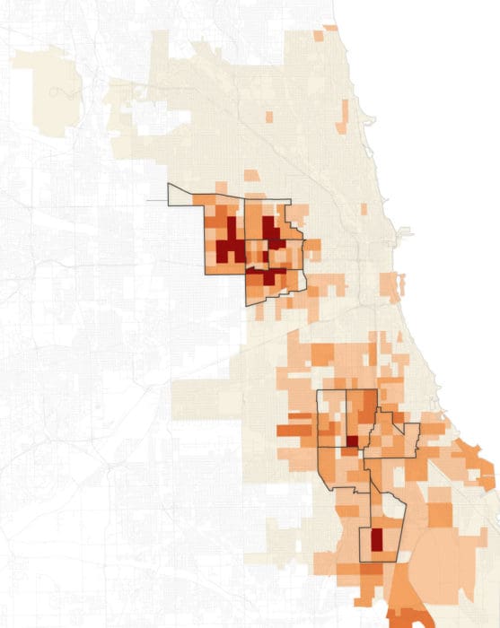 New York Times Chicago violent crime heat map