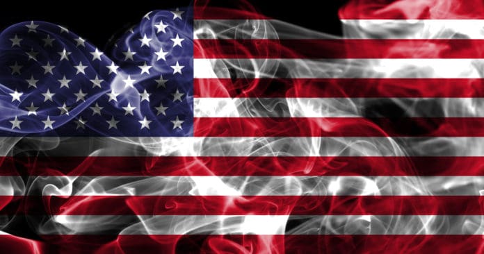 American flag smoke
