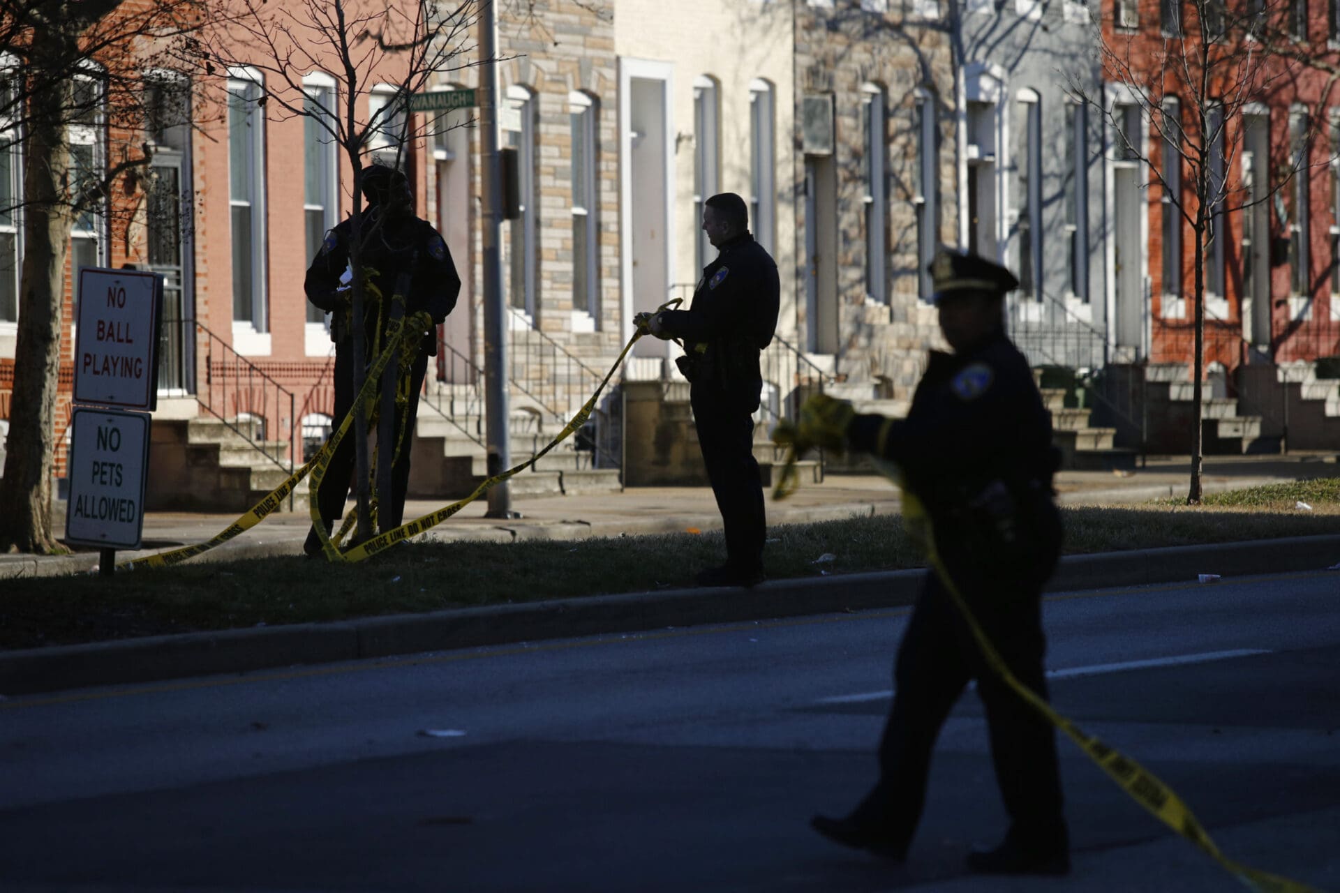 Baltimore shooing crime scene police