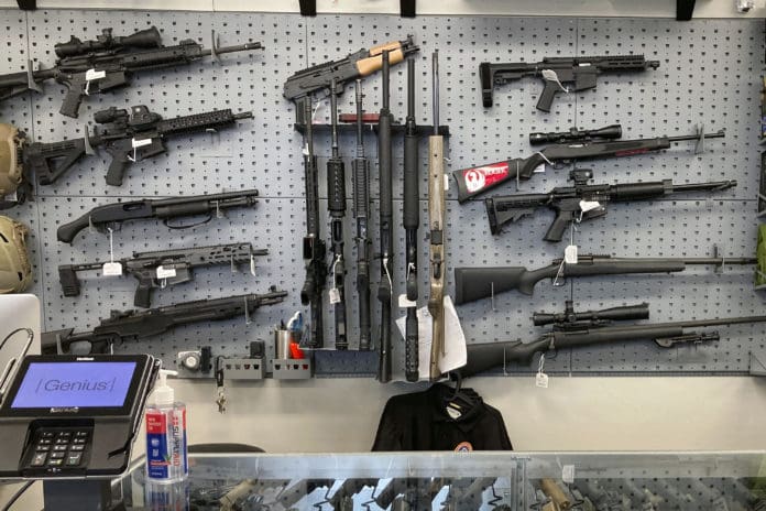 Oregon gun store counter assault rifle AR-15