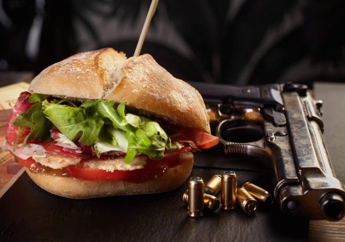 pistol gun sandwich