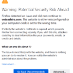 security risk ahead