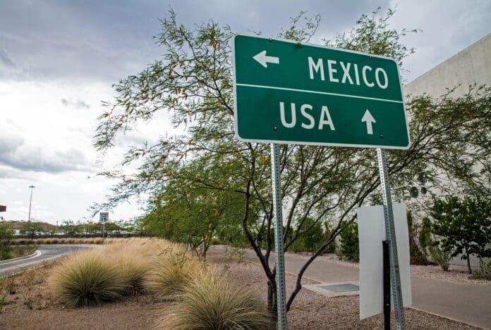 Signs at Mexican/U.S. Border