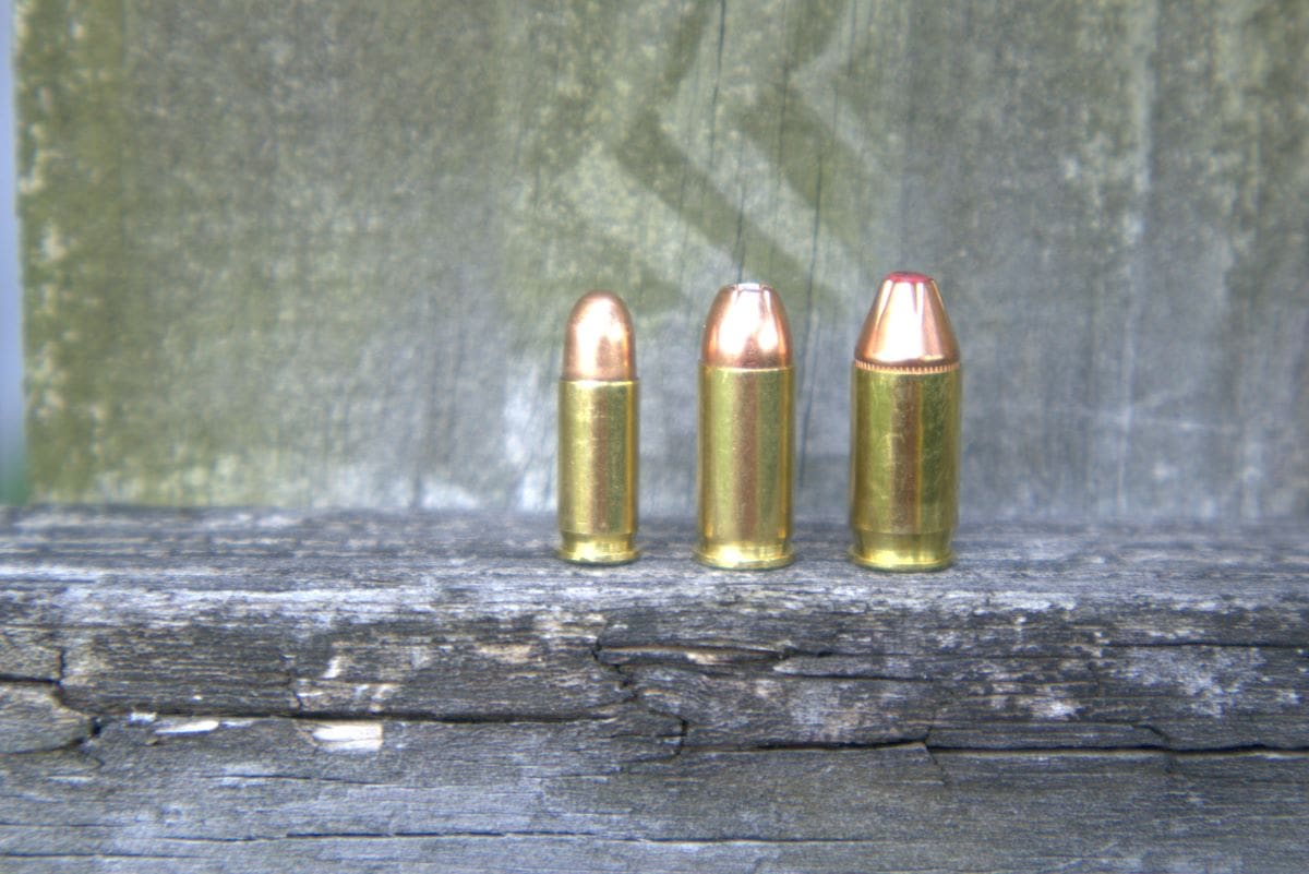 32 acp in the center, 25 acp and 380 acp on side